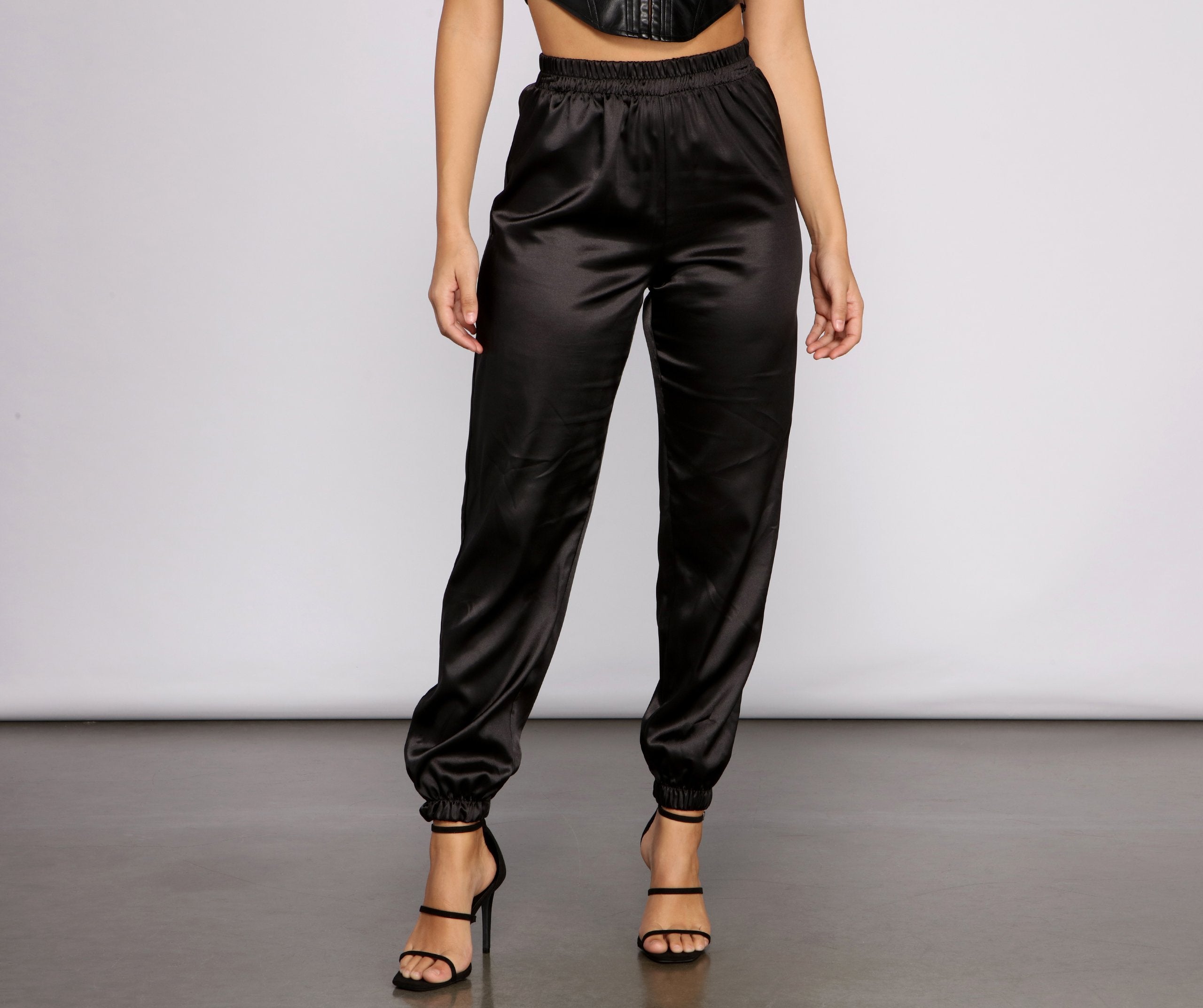Sleek and Chic Satin Jogger Pants – Lady Occasions