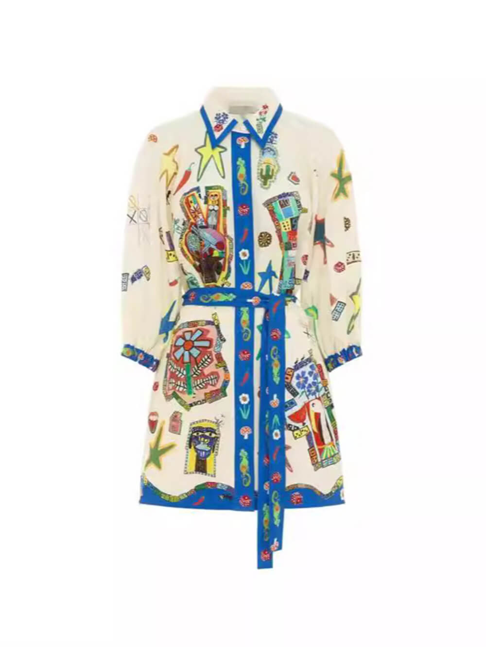 Temperament Peplum Printed Cardigan Dress