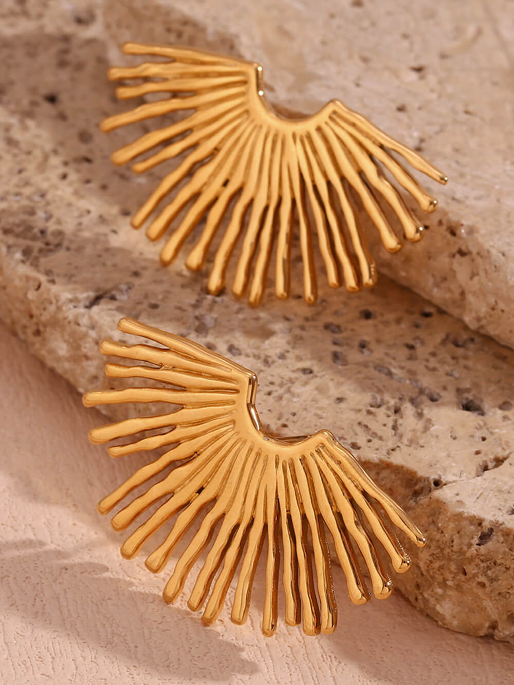 Street Exaggerated Ray Fan-Shaped Earrings