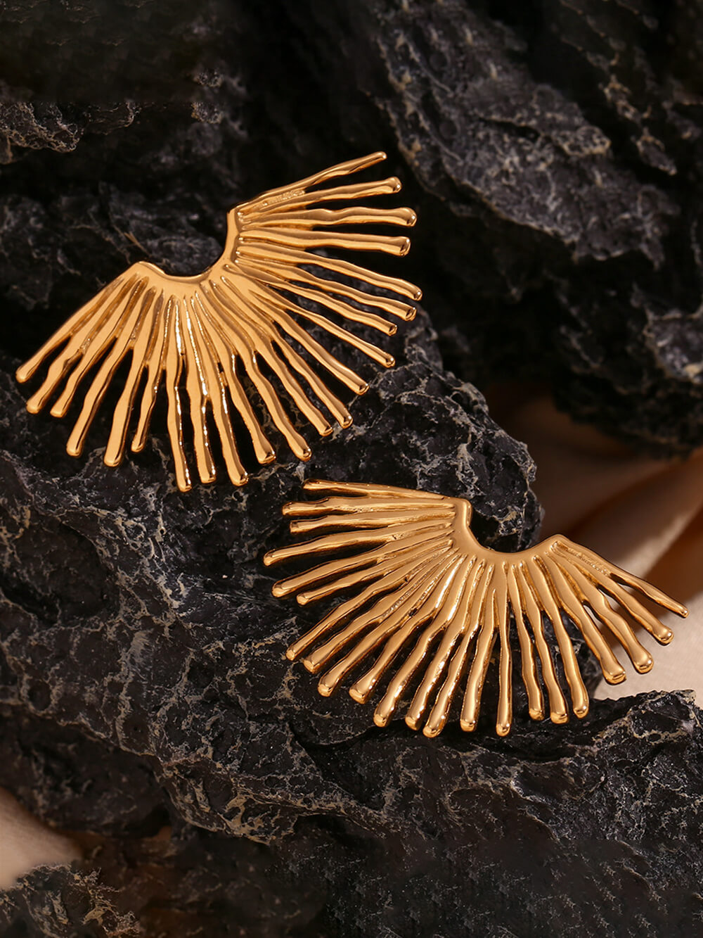 Street Exaggerated Ray Fan-Shaped Earrings