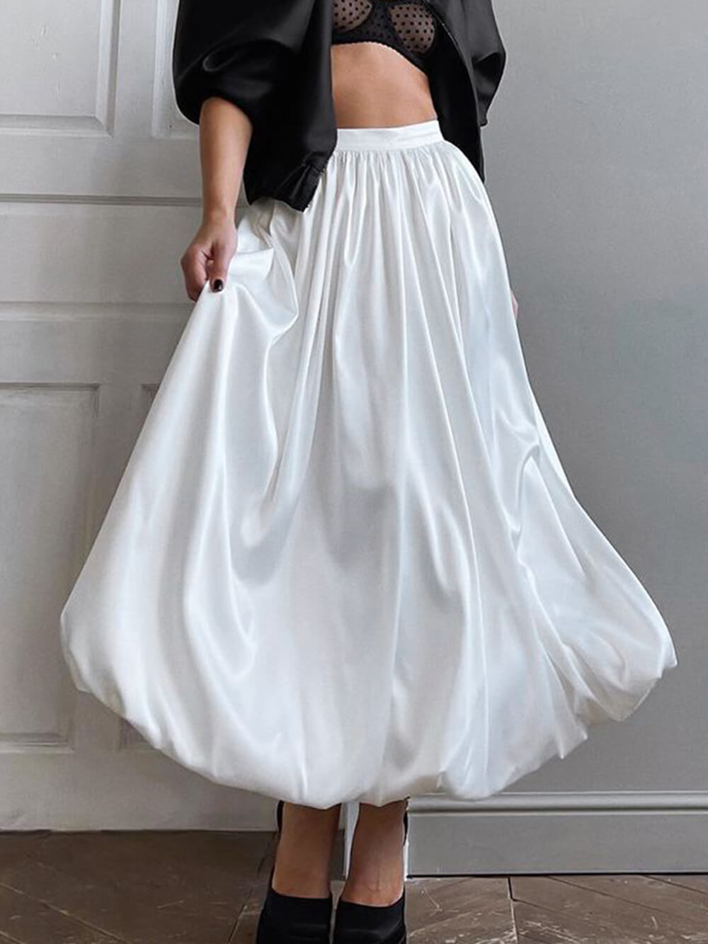 French High Waist A-Line Skirt Skirt