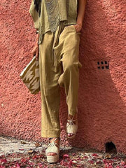 Relaxed Drawstring Casual Pants