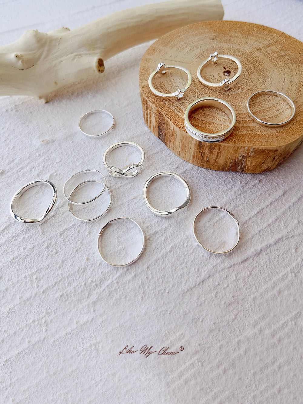 Geometric Star & Moon Boho Ring Set 12pcs