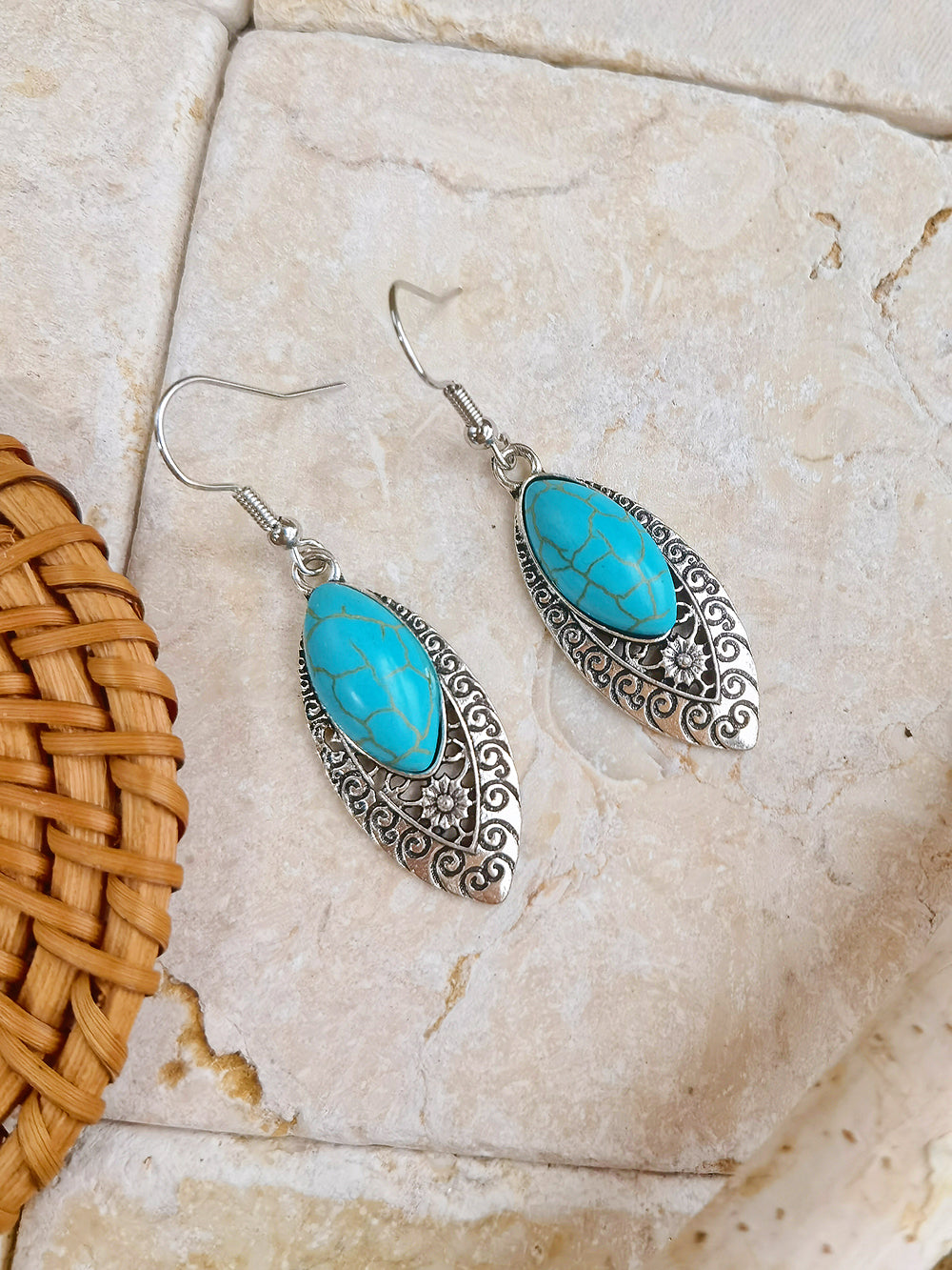 urquoise Oval Earrings