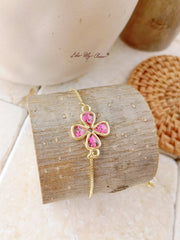 Embossed Resin Petal Adjustable Bracelet