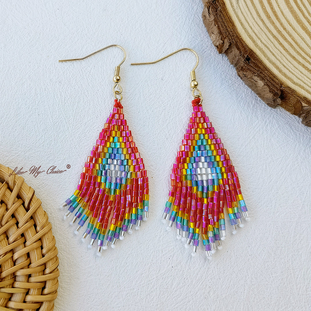 Beaded Tassel Boho Earrings