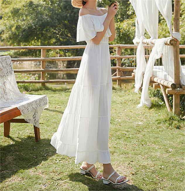 Ruffled Romance Off The Shoulder Maxi Dress