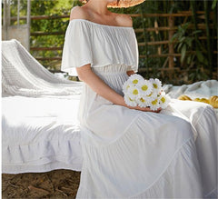 Ruffled Romance Off The Shoulder Maxi Dress