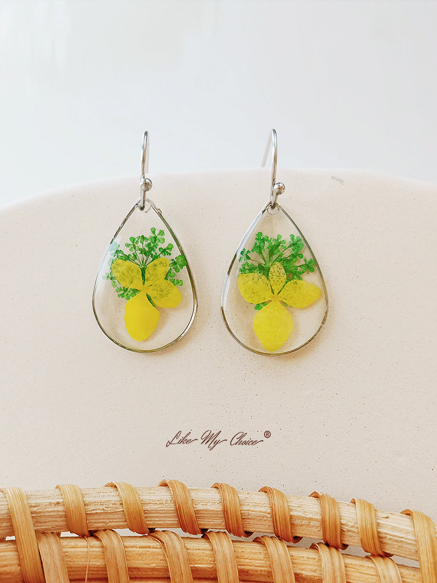 Verbena Flower Resin Earrings Floral Jewelry