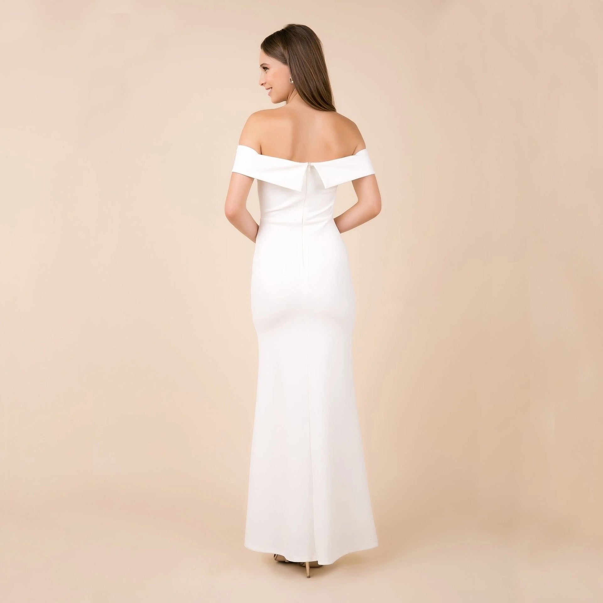 Coralie Off Shoulder Front Slit Dress