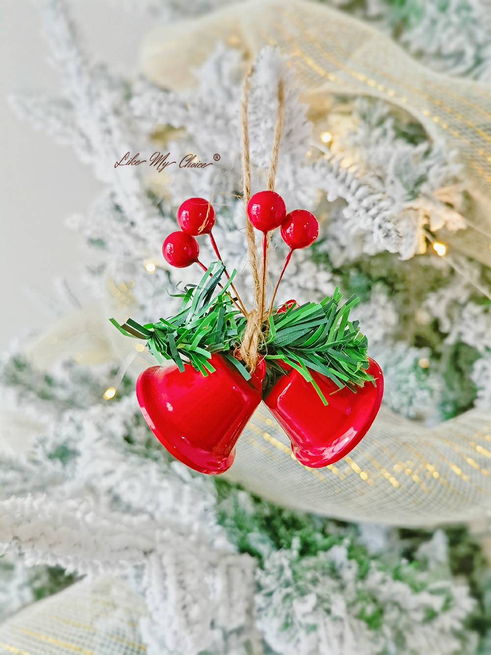 Christmas Double Horn Bell Window Christmas Tree Pendant