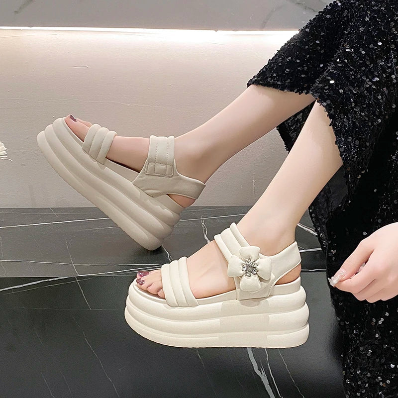 FloralAura Platform Sandals