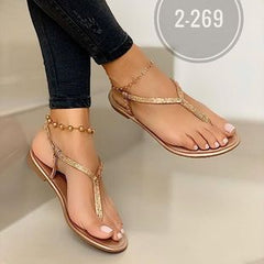 Rhinestone T-Strap Jelly Sandals