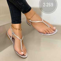 Rhinestone T-Strap Jelly Sandals