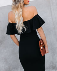 A Stylish Affair Ruffled Midi Dress