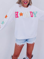 Letter Star Print Sweatshirt