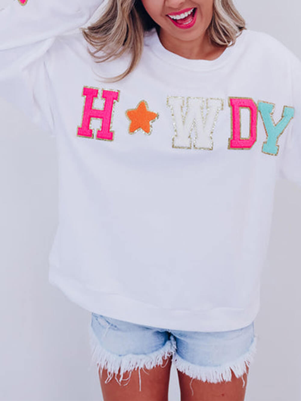 Letter Star Print Sweatshirt