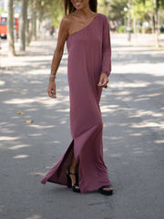 Side One Shoulder Statement Maxi Dress