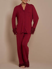 Tassel Patchwork Valentine's Day Pajamas Set