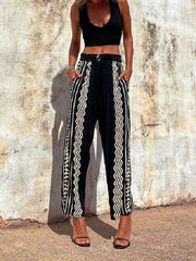 Boho Printed Harem Pants Mid-Rise Casual Pants