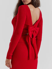 Scarlet Cashmere Blend Bow Sweater