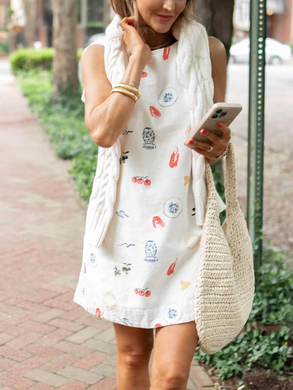 Sunny Vase Cherry Print Mini Dress