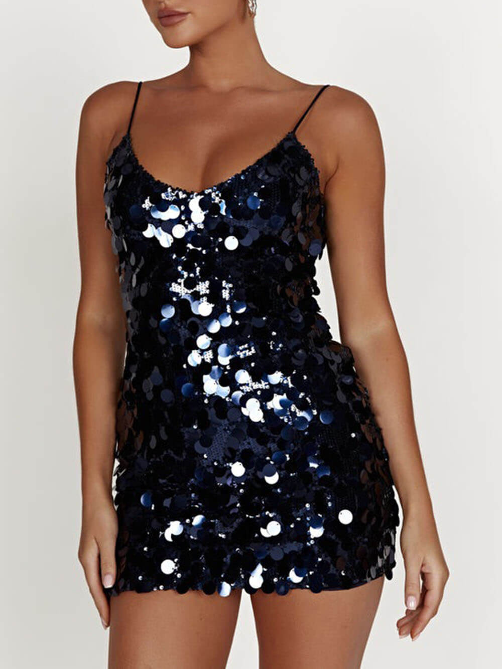 Sequin Strap Party Mini Dress