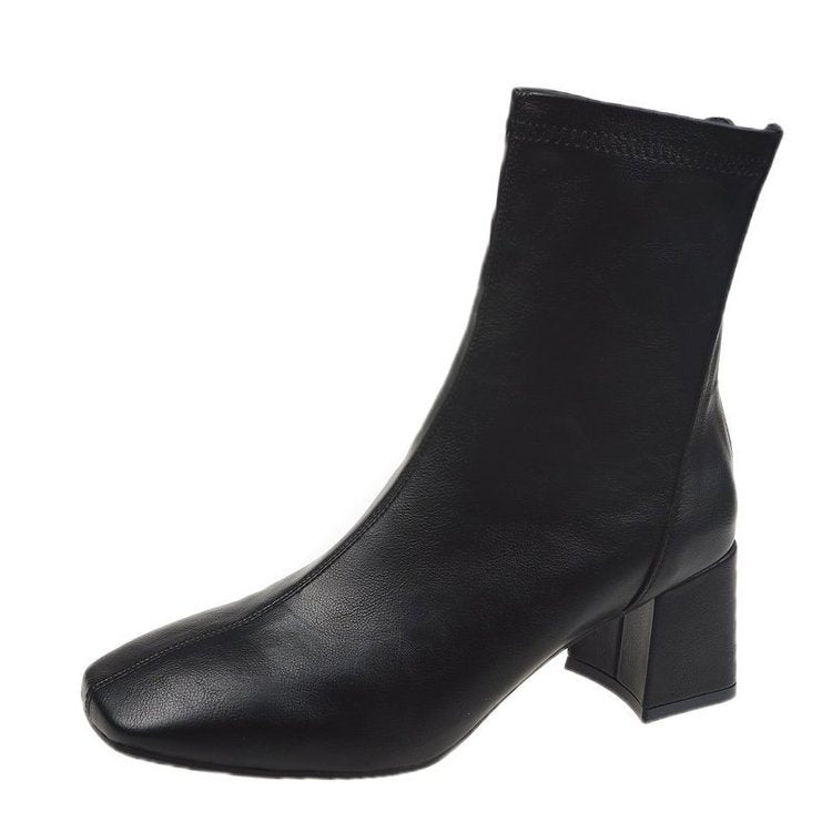 Chic And Mod Patent Faux Leather Booties