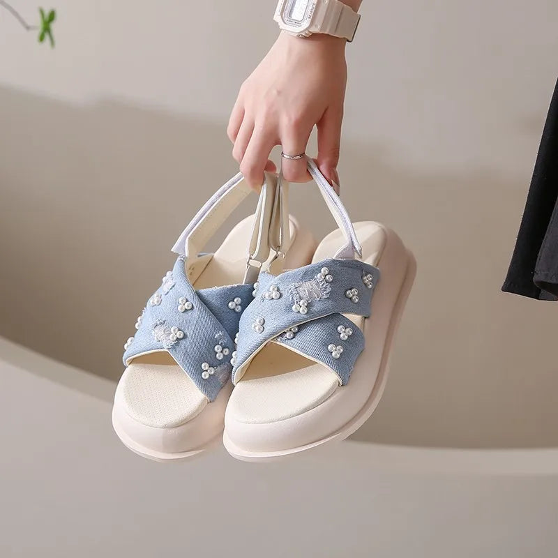 Liana Denim Summer Sandals