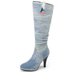 Beneto Denim Zipper Boots