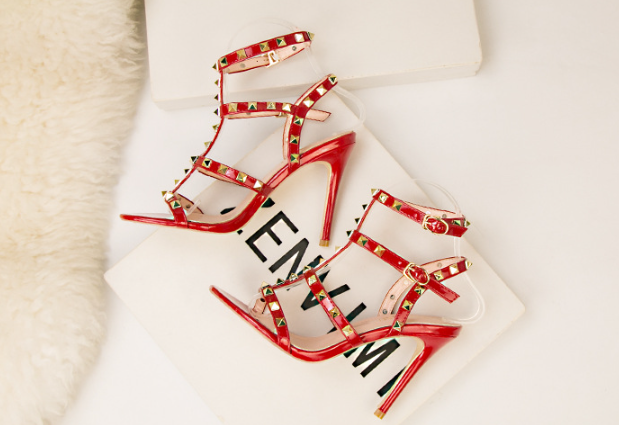 Edgy Chic Studded Block Heels