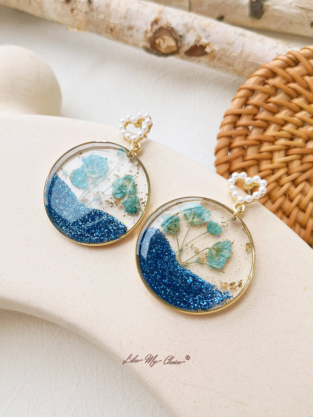 Cosmos Flowers Colorful Sequin Earrings