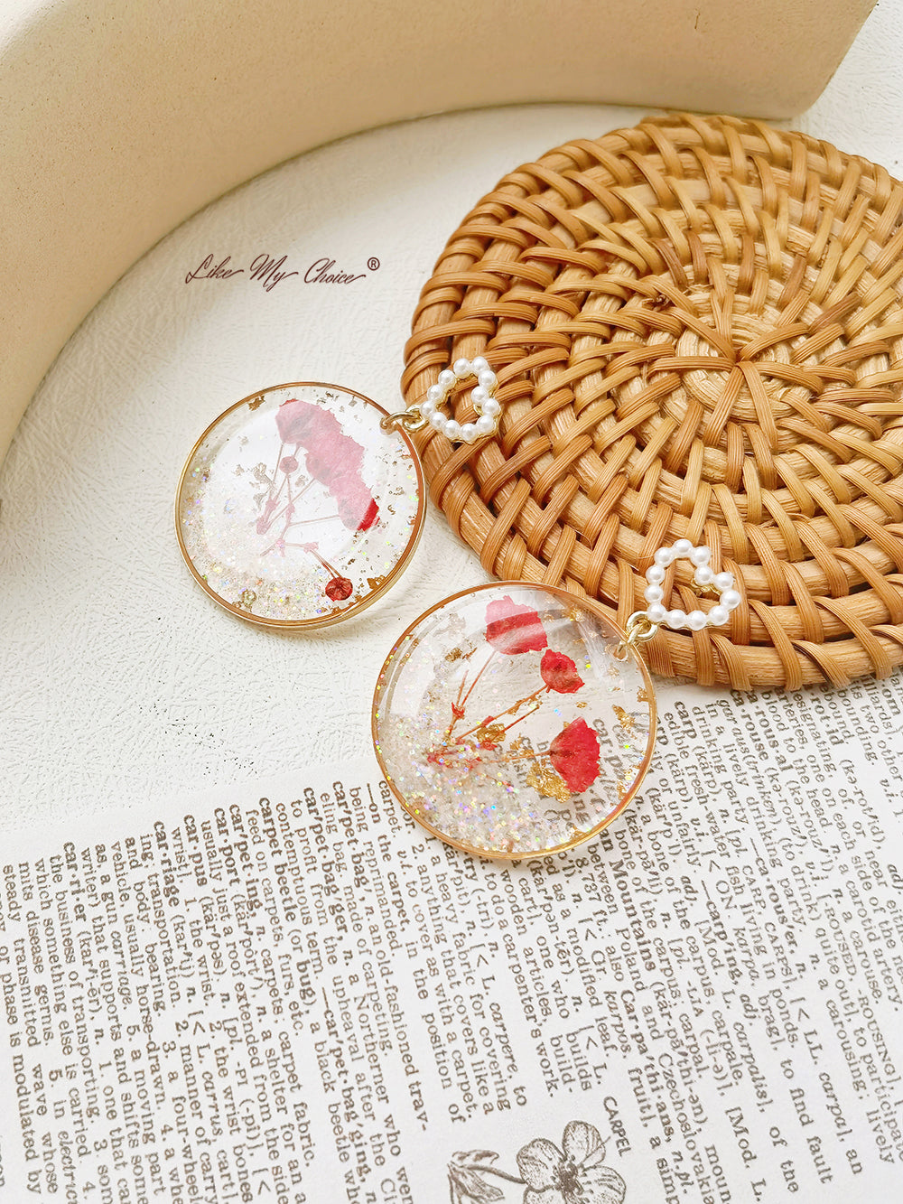 Cosmos Flowers Colorful Sequin Earrings