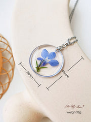 Romantic spring February Birth Flower Lobelia Resin Necklace