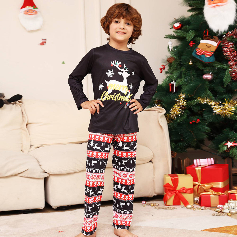 Christmas Family Matching Pajamas Set Black Deer Pajamas