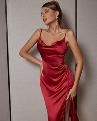 Moment of Glam Cowl Neck Midi Dress