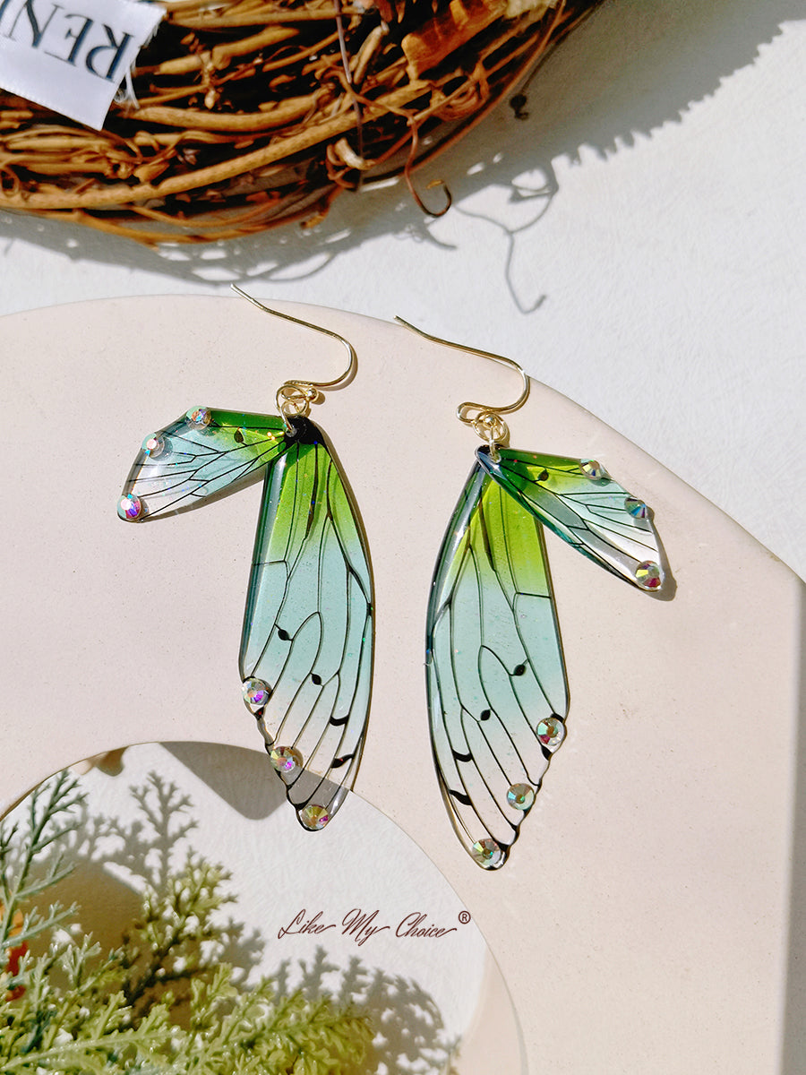 Butterfly Wing Handmade Crystal Diamond Earring