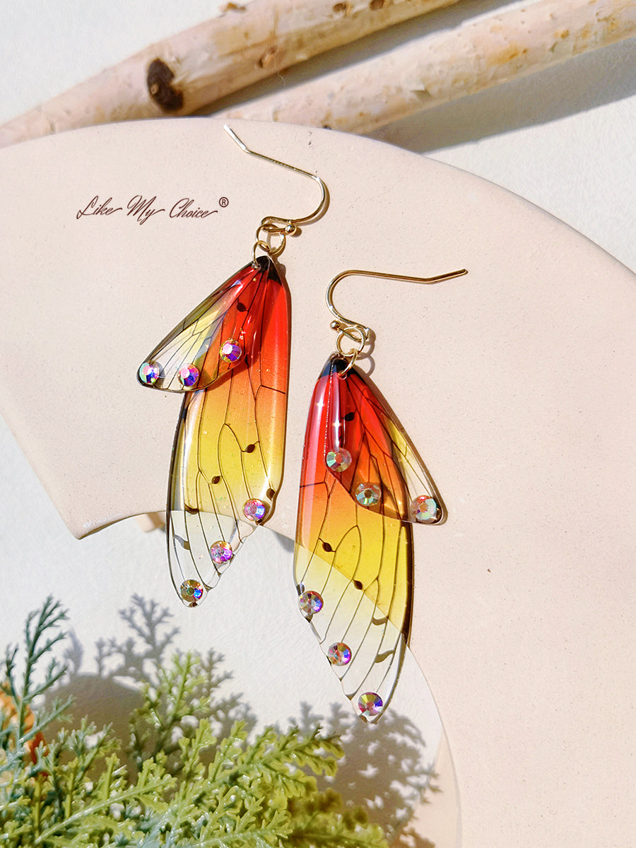 Butterfly Wing Handmade Crystal Diamond Earring