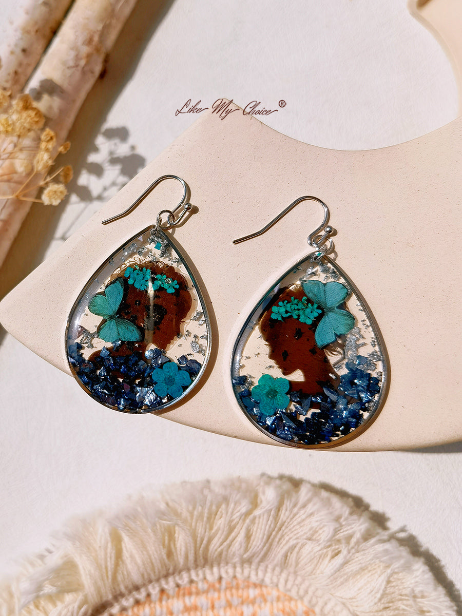 Colorful Flower Epoxy Butterfly Beauty Earrings