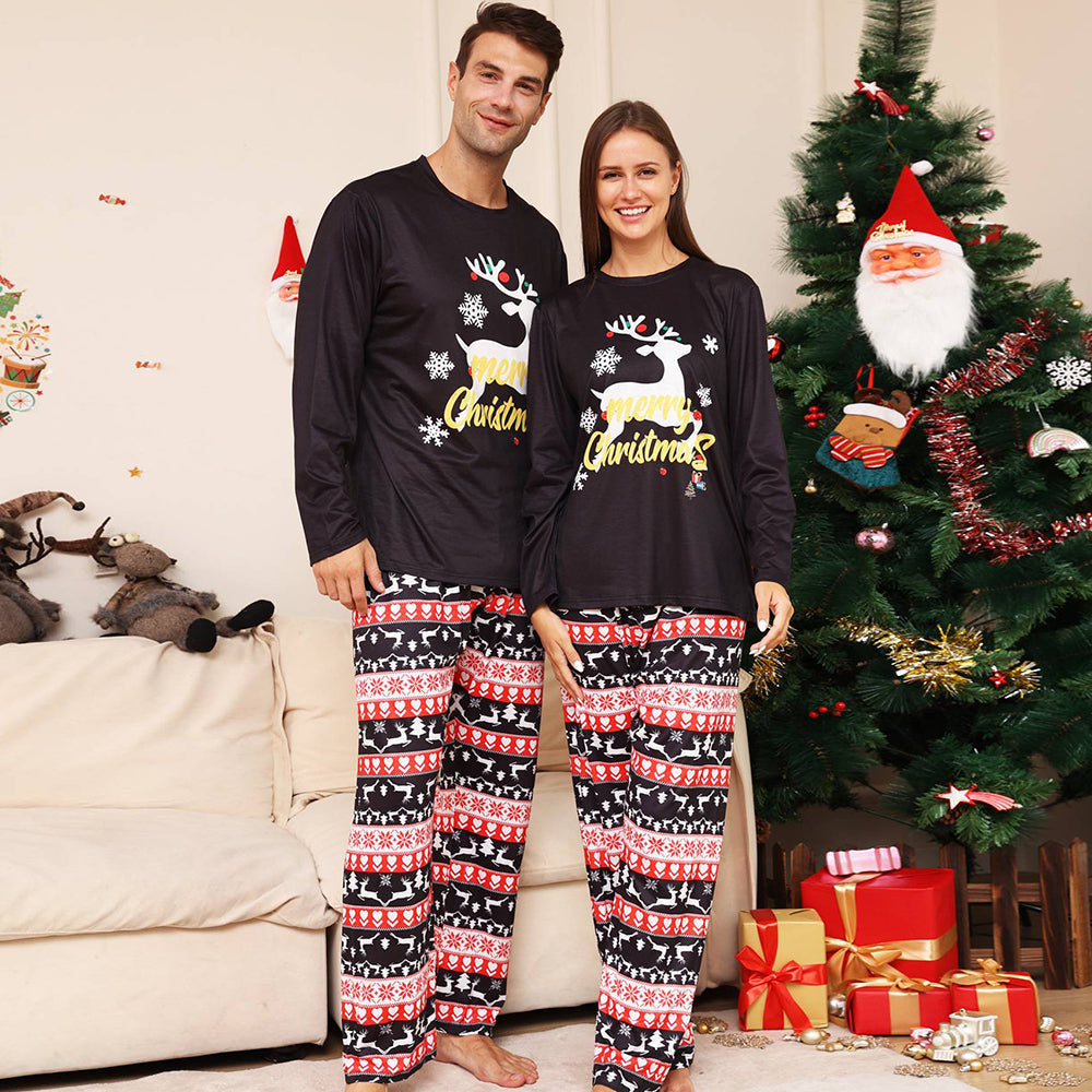 Christmas Family Matching Pajamas Set Black Deer Pajamas