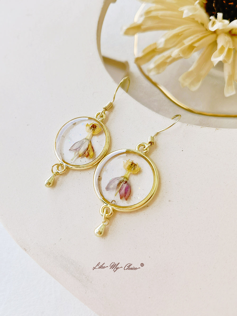 Dancing Orchid Flower Earrings