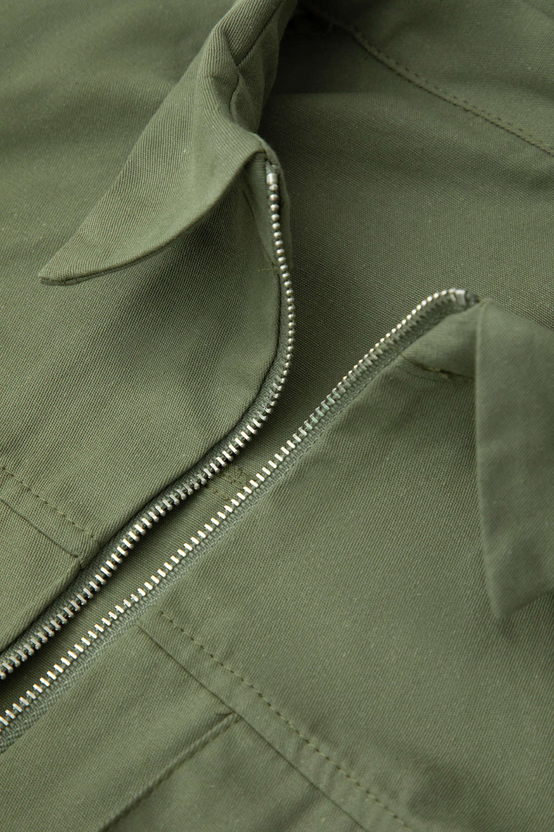 Zip Up Flap Pocket Long Sleeve Crop Jacket