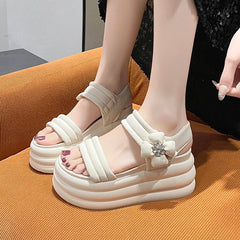 FloralAura Platform Sandals