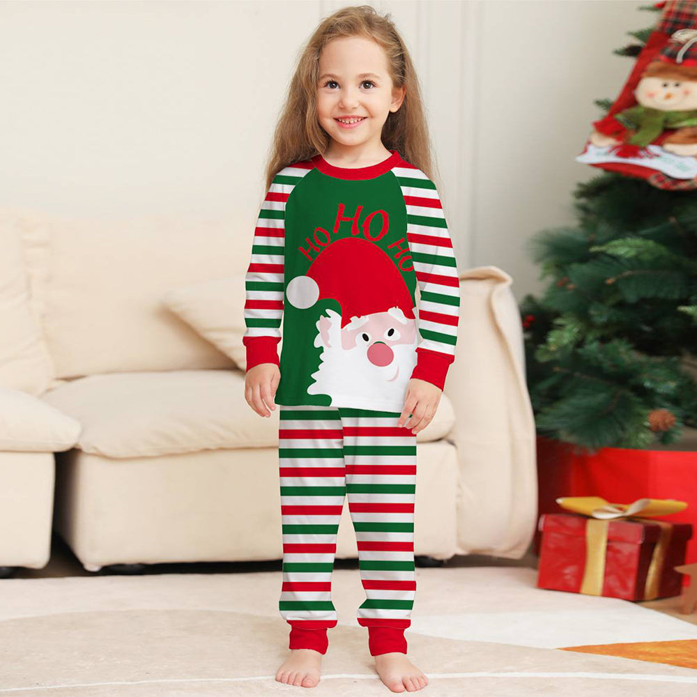 Christmas Family Matching Pajamas Set Green and Red Stripes Pajamas