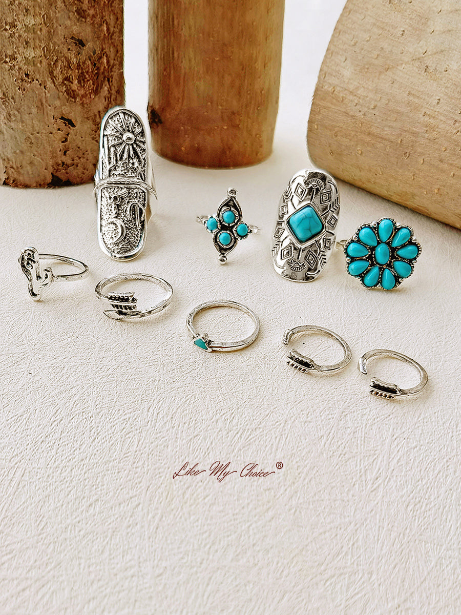 Arrow Boho Ring Set 9pcs