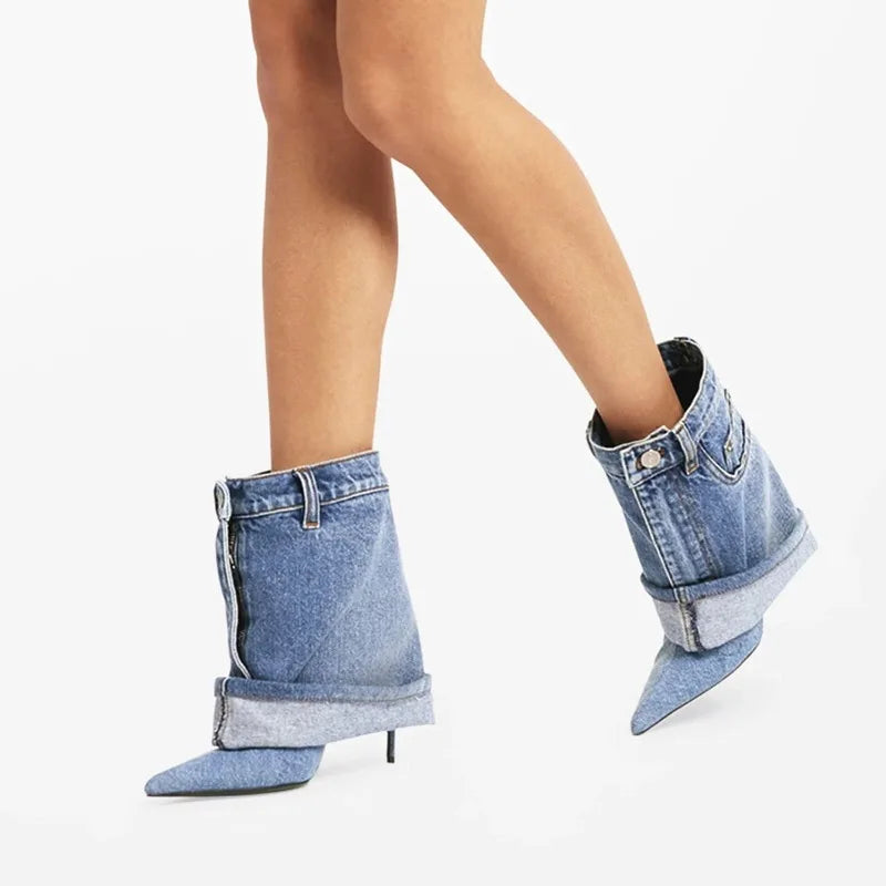 Retro Rhythm Denim Heels