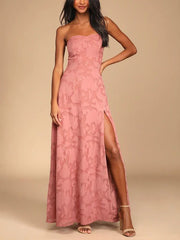 Evening Gown Strapless Slim Fit Slit Maxi Dress