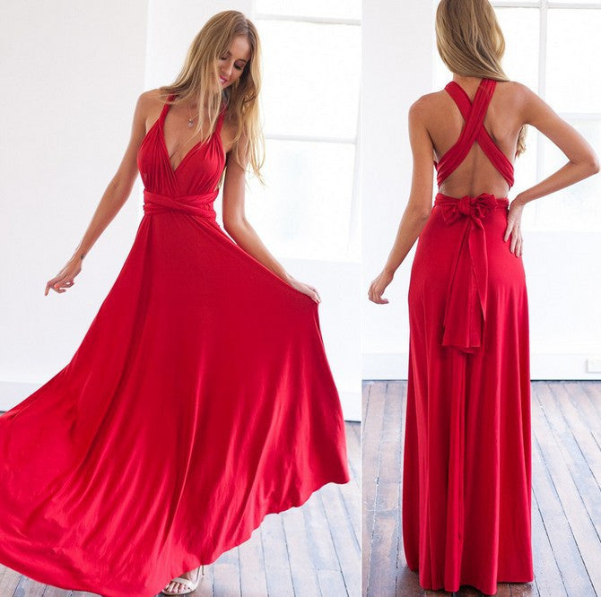 Alexandra Satin Lace Back A-Line Dress