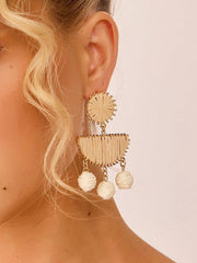 New Fan-Shaped Woven Geometric Earrings