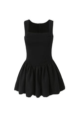 Zipper Pleated Tank Mini Dress